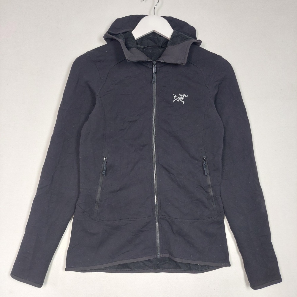 Arcteryx Womens Black Full Zip Fleece Hoodie Jacket Size S Small